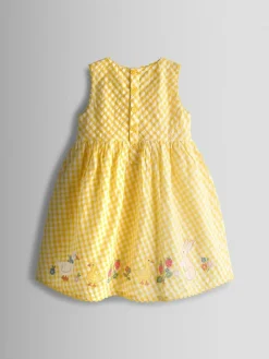 Discount Jojo Maman Bébé Appliqué Gingham Sleeveless Dress Yellow