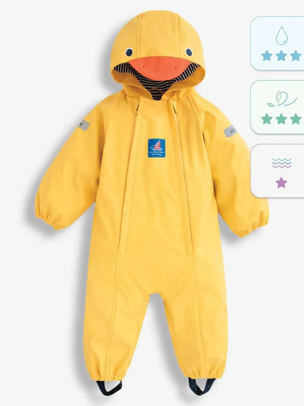 Online Jojo Maman Bébé Yellow Duck Jersey-lined Waterproof Puddle Suit