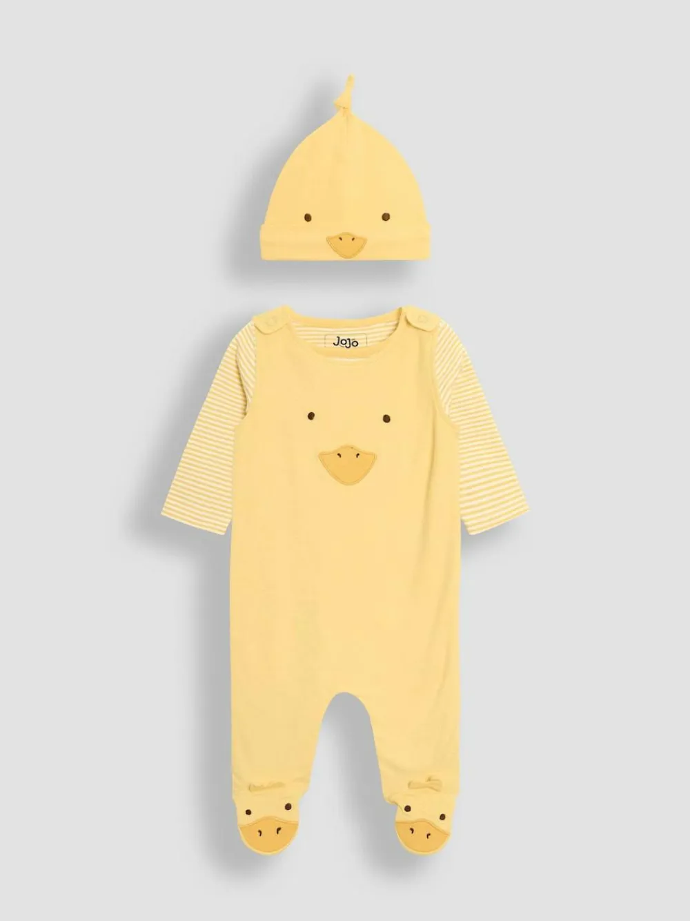 Sale Jojo Maman Bébé Yellow Footed Dungarees Set 3 Piece