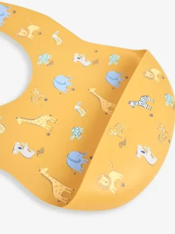 Jojo Maman Bébé Yellow Safari 2-Pack Silicone Bib Set