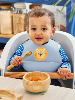 Jojo Maman Bébé Yellow Safari 2-Pack Silicone Bib Set