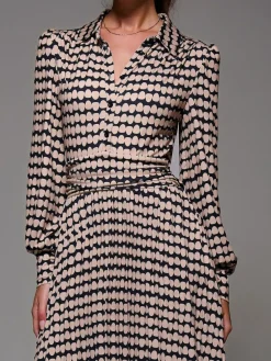 Jolie Moi Long Sleeve Pleated Jersey Maxi Dress^Women Maxi Dresses