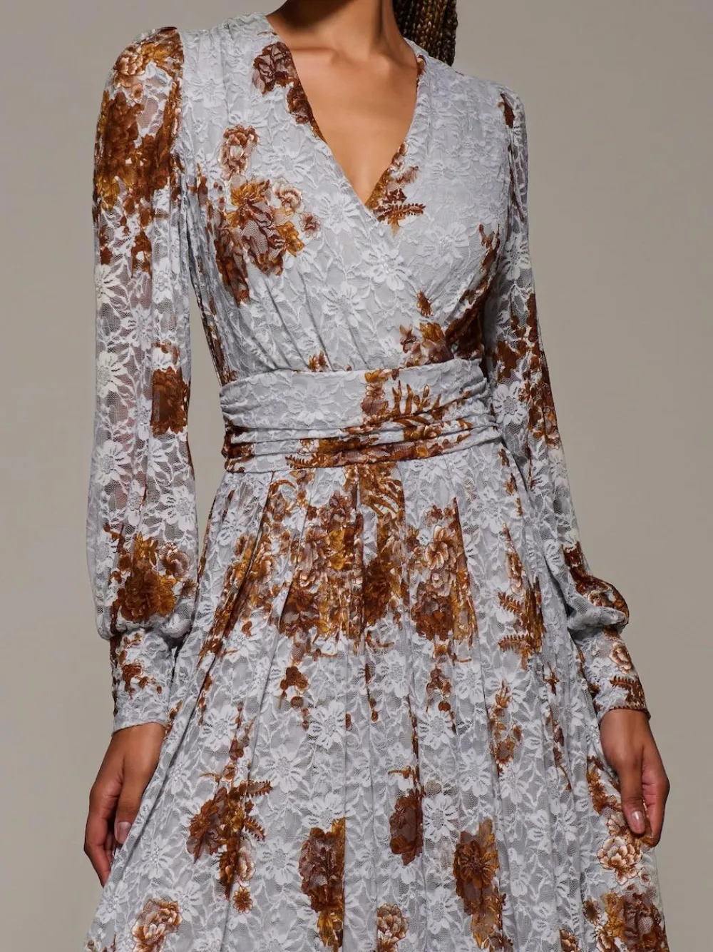 Jolie Moi Long Sleeve Printed Lace Midaxi Dress^Women Occasion Dresses