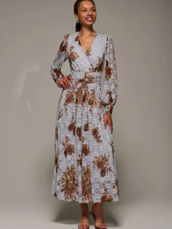 Jolie Moi Long Sleeve Printed Lace Midaxi Dress^Women Occasion Dresses