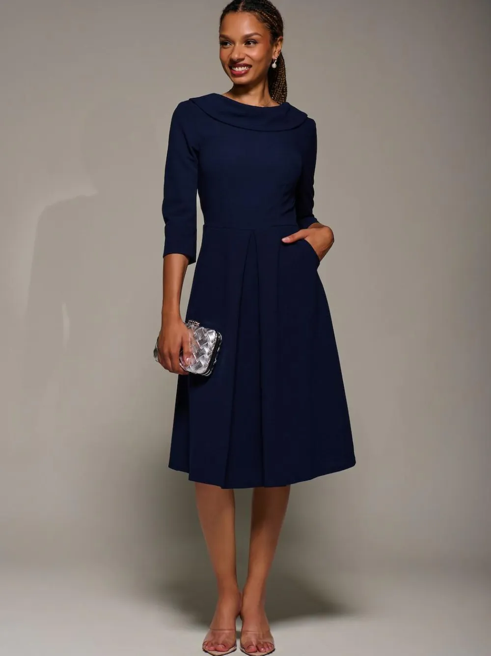 Jolie Moi Roll Neck Fit & Flare Midi Dress^Women Occasion Dresses