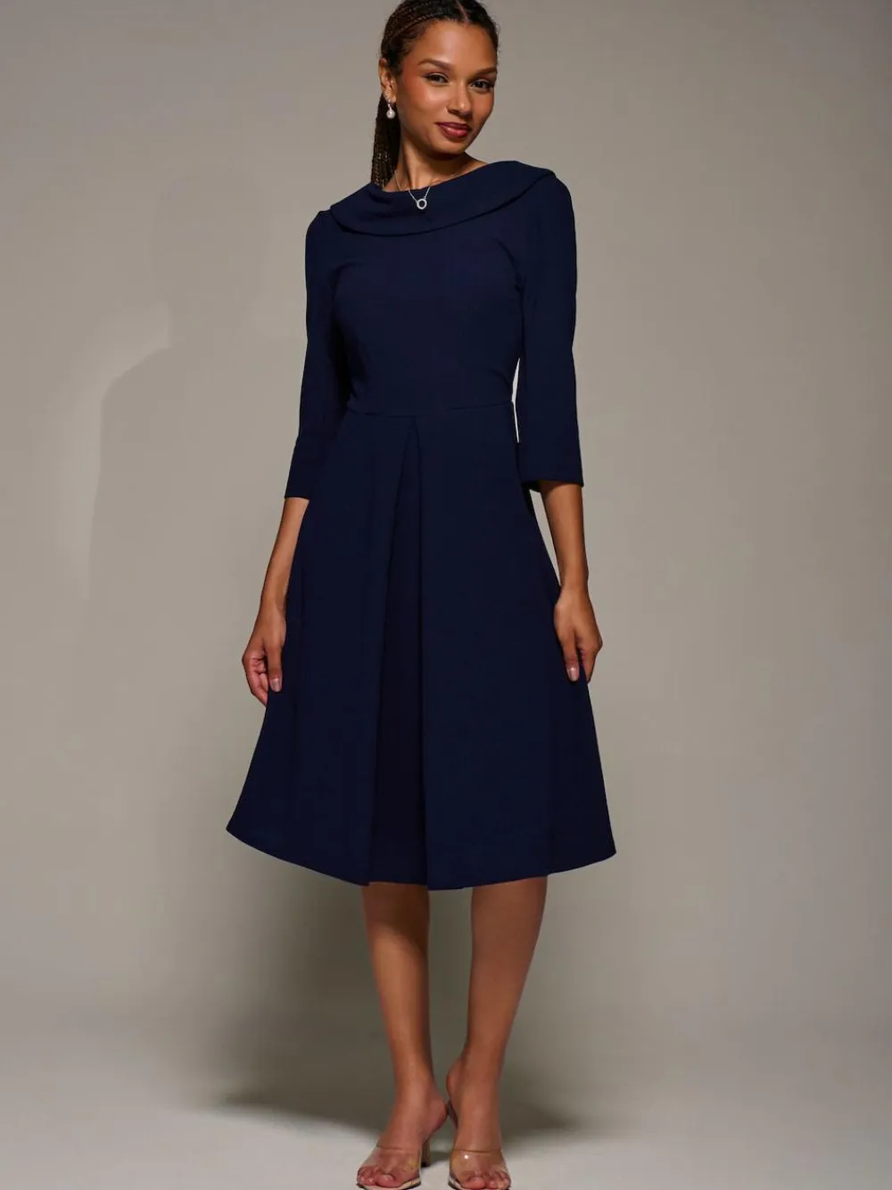 Jolie Moi Roll Neck Fit & Flare Midi Dress^Women Occasion Dresses
