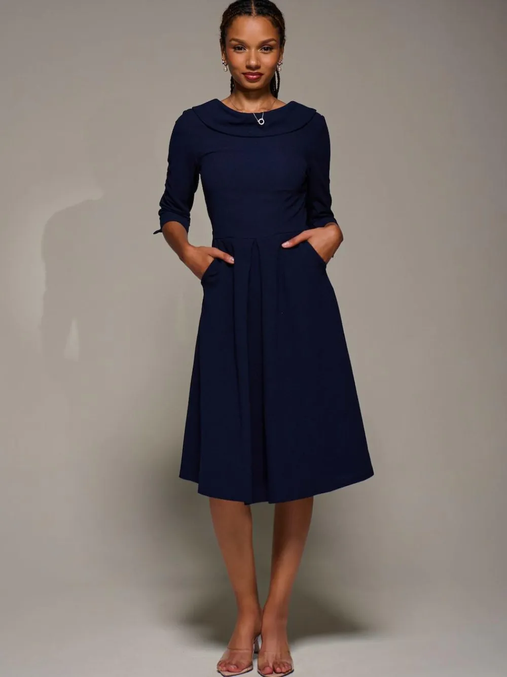 Jolie Moi Roll Neck Fit & Flare Midi Dress^Women Occasion Dresses