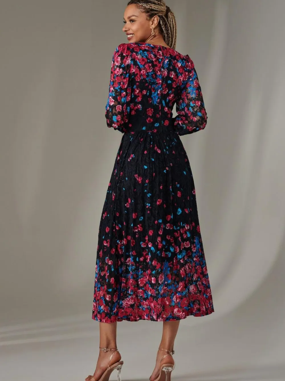 Outlet Jolie Moi Dalia Symmetrical Print Lace Maxi Dress Pink