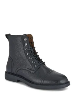 Online Jones Bootmaker Davide Leather Wide Fit Military Boots Black