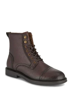 New Jones Bootmaker Davide Leather Wide Fit Military Boots Brown