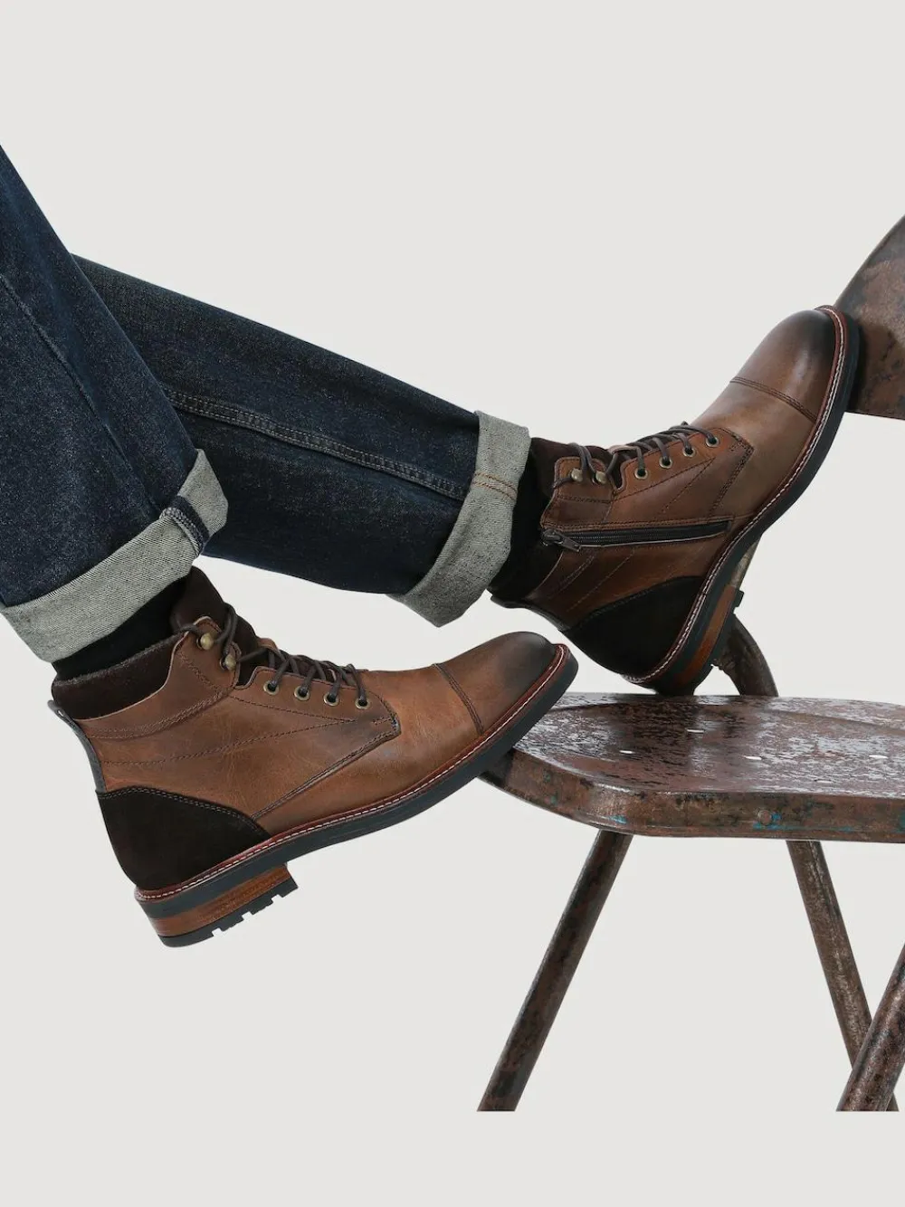 Discount Jones Bootmaker Dusseldorf Leather Lace-Up Boots Brown