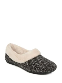 Clearance Jones Bootmaker Faux-Fur-Lined Slippers Grey