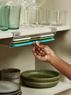 Joseph Joseph 3 Piece Black Folio™ Slim Under-shelf Chopping Board Set^ Branded Kitchenware