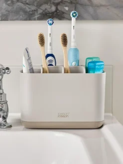 New Joseph Joseph Ecru EasyStore Large Toothbrush Caddy