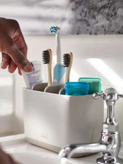 New Joseph Joseph Ecru EasyStore Large Toothbrush Caddy