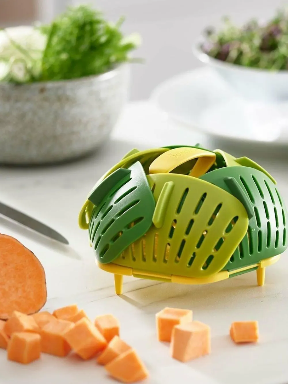 Discount Joseph Joseph Green Bloom Folding Steamer Basket