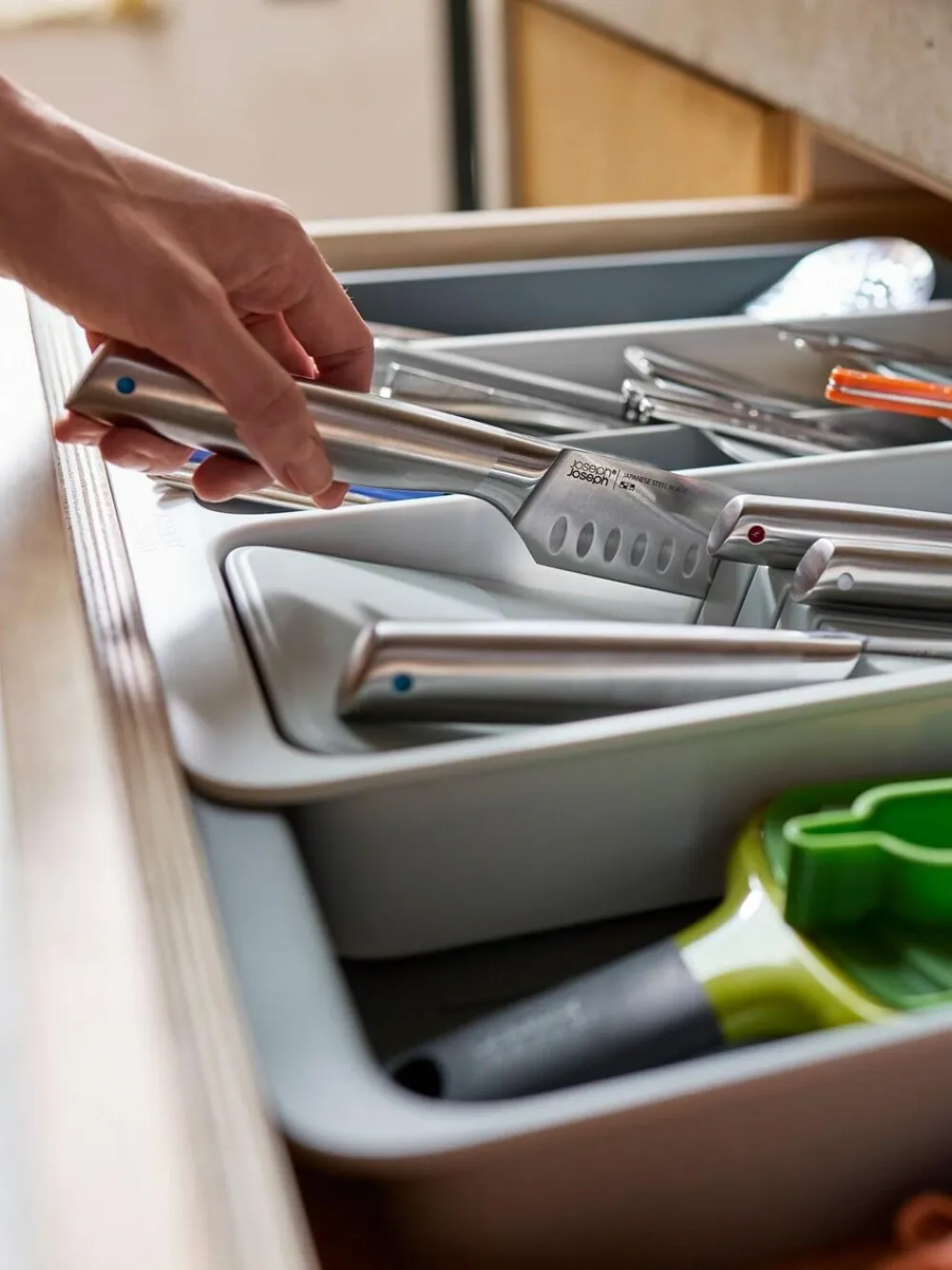 Sale Joseph Joseph Light Stone Drawer Store Expanding Tiered Cutlery Tray With Knife Organiser