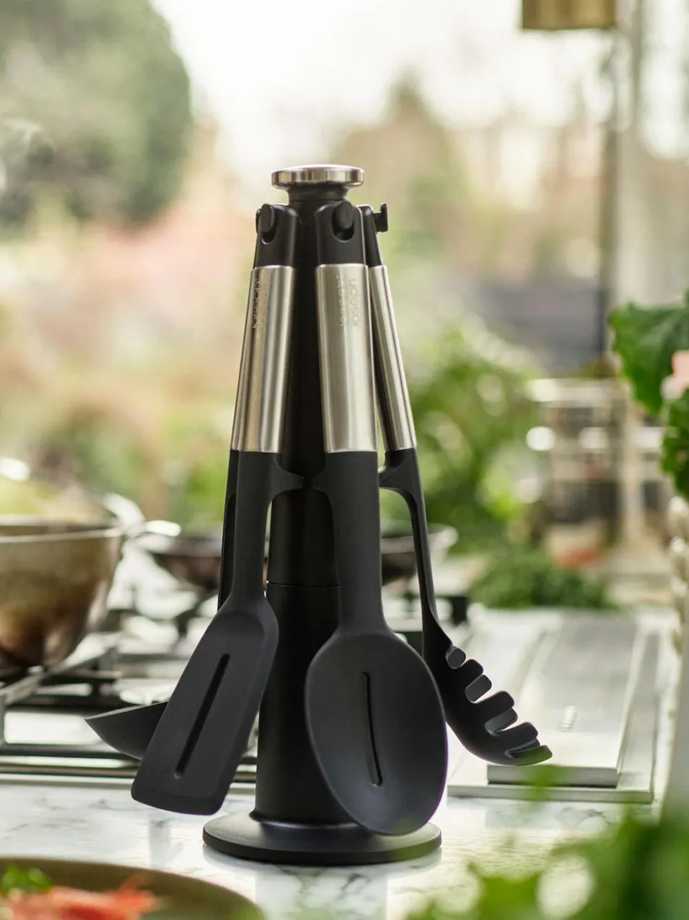 Joseph Joseph Silver Elevate Silicone & Steel Carousel 5pc Set^ Branded Kitchenware