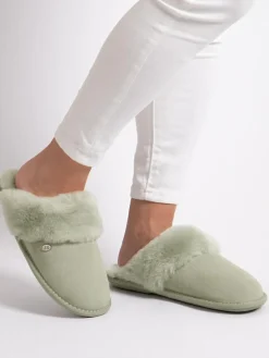 Outlet Just Sheepskin Ladies Duchess Sheepskin Slipper Green