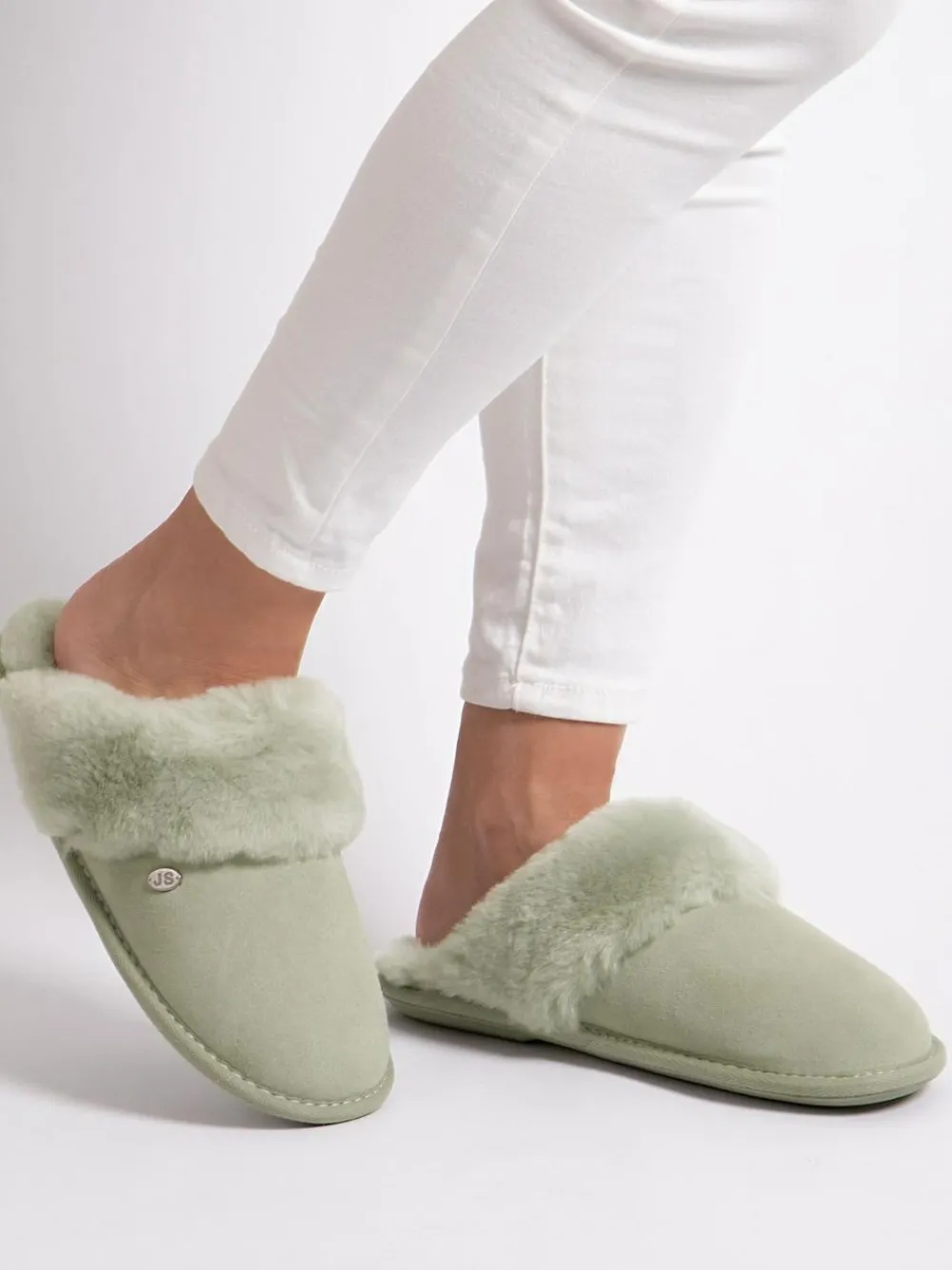 Outlet Just Sheepskin Ladies Duchess Sheepskin Slipper Green
