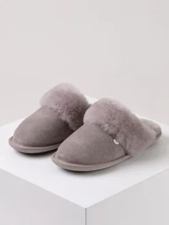 Just Sheepskin Ladies Duchess Sheepskin Slipper Light Grey