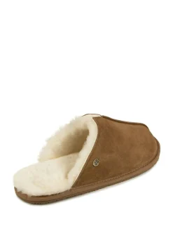 Clearance Just Sheepskin Mens Jude Sheepskin Slipper Brown/White