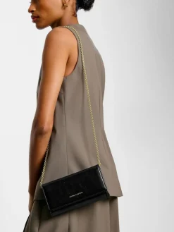 Hot Katie Loxton Black Zea Patent Crackle Cross-Body Purse