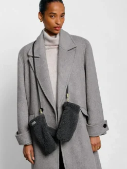 Hot Katie Loxton Teddy Mittens With Cord Grey