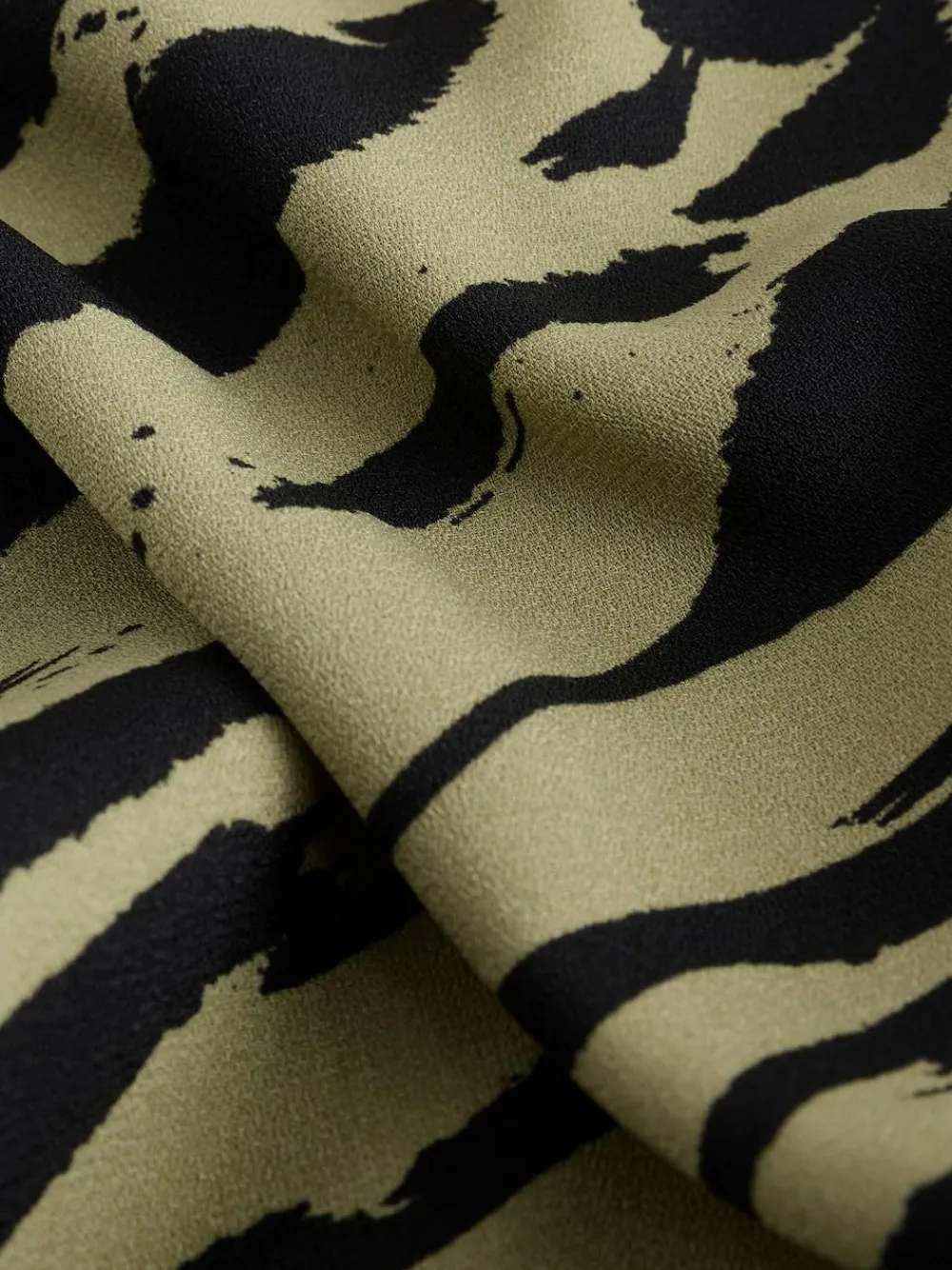 Discount Next Khaki Green Animal Print Long Sleeve V-Neck Blouse