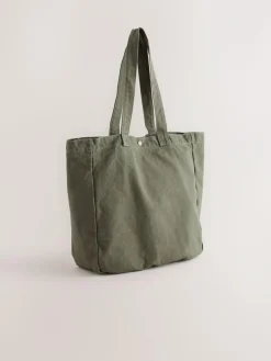 Outlet Next Khaki Green Cotton Tote Bag