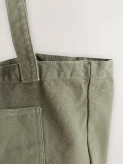 Outlet Next Khaki Green Cotton Tote Bag