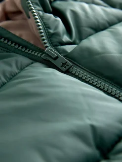 Discount Next Khaki Green Dinosaur Pocket Padded Coat (3mths-7yrs)