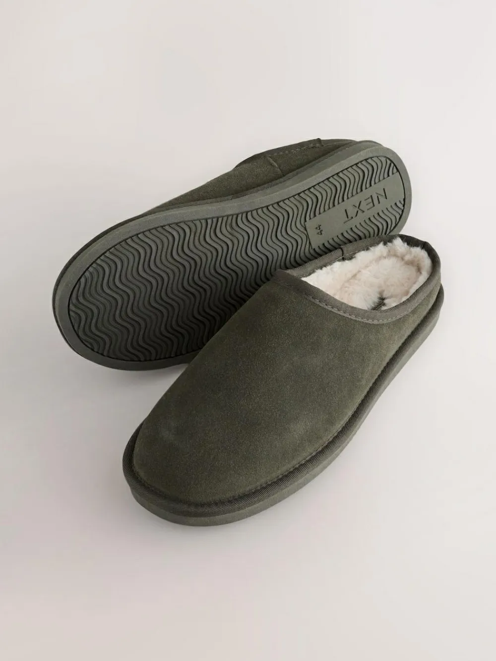 Next Faux Fur Lined Signature Suede Mule Slippers^ Slippers|Slippers