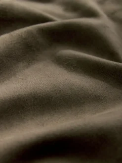 Online Next Khaki Green Faux Suede Longline Shorts