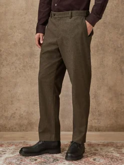 Next Regular Fit Smart Brushed Cotton Trousers^ Pants & Chinos