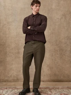 Next Regular Fit Smart Brushed Cotton Trousers^ Pants & Chinos