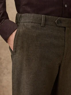 Next Regular Fit Smart Brushed Cotton Trousers^ Pants & Chinos