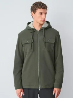 Next Hooded Borg Fleece Lined Shacket^ Sweatshirts & Hoodies|Sweatshirts & Hoodies