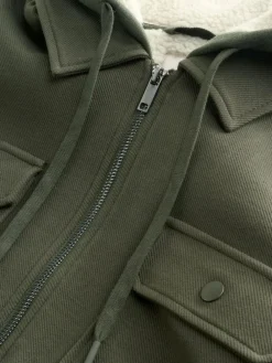 Next Hooded Borg Fleece Lined Shacket^ Sweatshirts & Hoodies|Sweatshirts & Hoodies