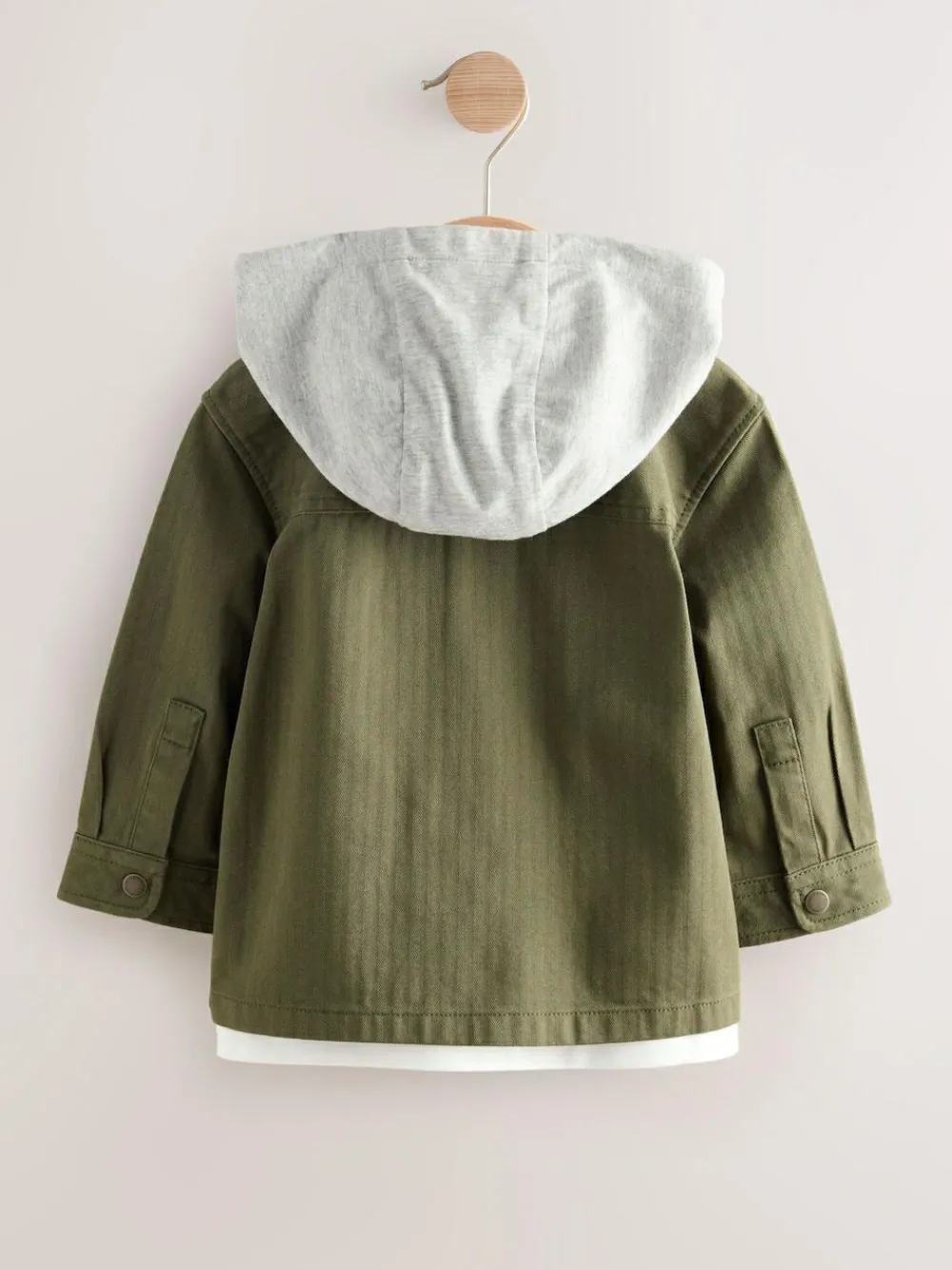 Next Khaki Green Hooded Overshirt and T-Shirt Set 2 Piece (3mths-7yrs)^BOY Coats, Jackets & Pramsuits|Coats, Jackets & Pramsuits