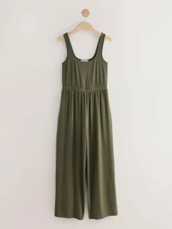 Online Next Jersey Jumpsuit Khaki Green