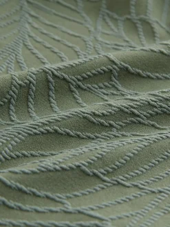 Next Khaki Green Leaf Textured Plunge Shaping Tummy Control Swimsuit^Women Swimwear