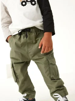 Next Lined Cargo Trousers (3mths-7yrs) Khaki Green
