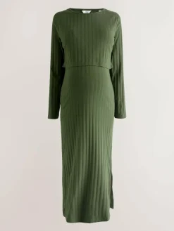 Next Maternity Long Sleeve Nursing Shelf Dress^Women Midi Dresses