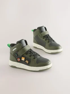 Next Khaki Green Minecraft High Top Trainers^BOY Sneakers