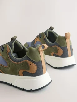 Next Khaki Green Multipanel Trainers^ Sneakers
