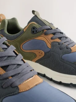 Next Khaki Green Multipanel Trainers^ Sneakers