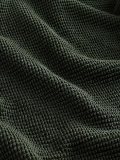 Best Next Plain N.Premium Regular Fit Cotton Rich Textured Premium Quarter Zip Jumper Khaki Green