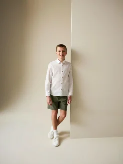 Online Next Regular Fit Chino Shorts (3-16yrs) Khaki Green