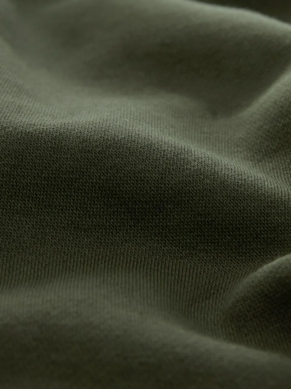 New Next Khaki Green Regular Fit Heavyweight Cotton Rich Jersey Hoodie